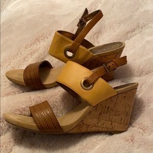Ann Klein Cork Wedge Sandals